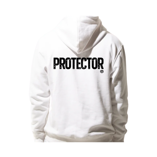 "PROTECTOR" - Premium Unisex Hoodie - White