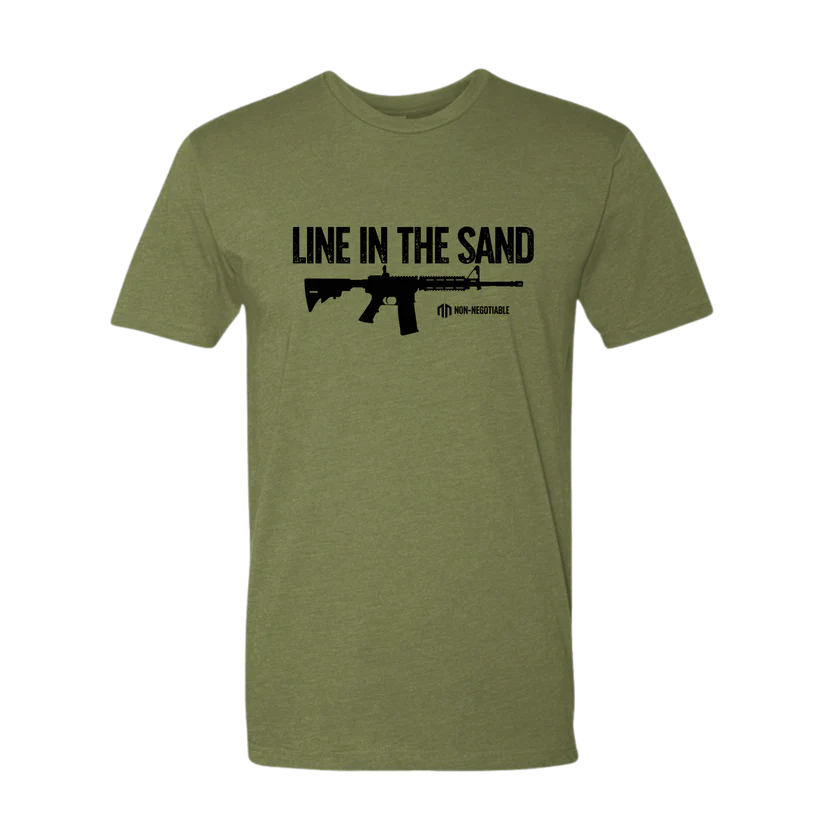 LINE IN THE SAND - TEE - (BLK/ARMY GREEN)