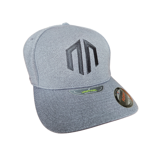 NN LOGO - Trucker FlexFit Fullback - Melange Grey w/ Black Logo