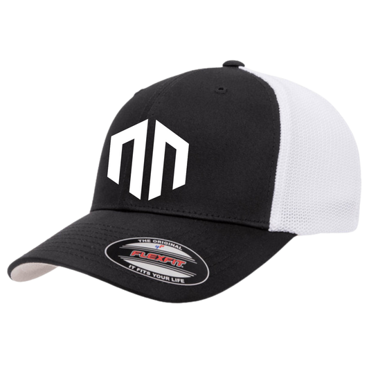 NN LOGO - Trucker FlexFit Mesh Fullback - Black / White