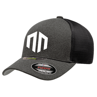 NN LOGO - Trucker FlexFit Mesh Fullback - Melange Dark Grey/Black