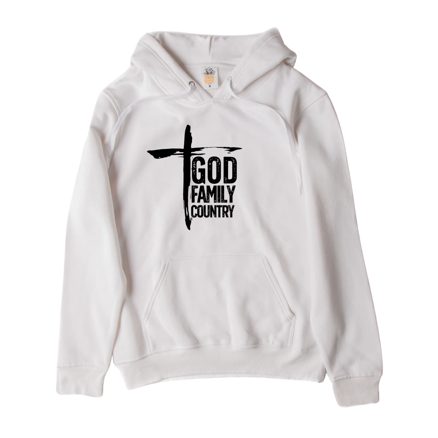 GOD · FAMILY · COUNTRY - Premium Unisex Hoodie - White