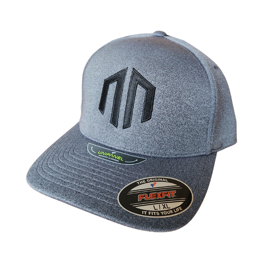 NN LOGO - Trucker FlexFit Fullback - Melange Grey w/ Black Logo