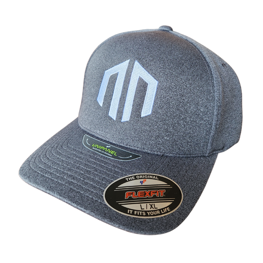 NN LOGO - Trucker FlexFit Fullback - Melange Grey w/ White Logo