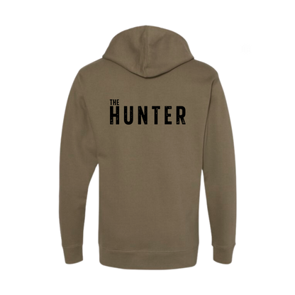 "THE HUNTER" - Premium Unisex Hoodie - Olive Green