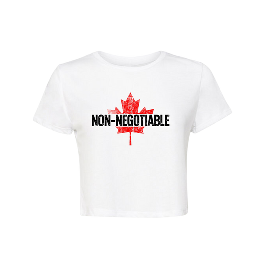 Non-Negotiable CANADA Ladies Crop - WHITE