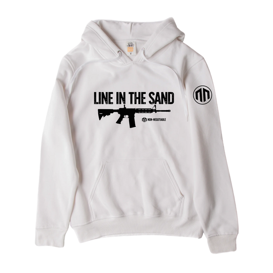 LINE IN THE SAND - Premium Unisex Hoodie - White