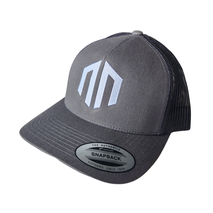 NN LOGO -  Classic Trucker Mesh Snapback - Charcoal/Black