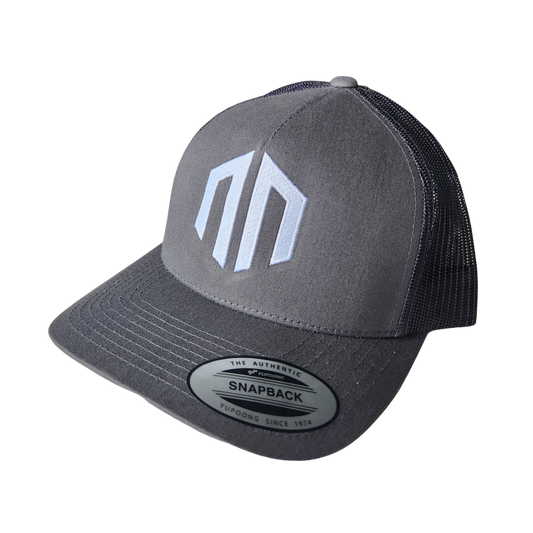 NN LOGO -  Classic Trucker Mesh Snapback - Charcoal/Black