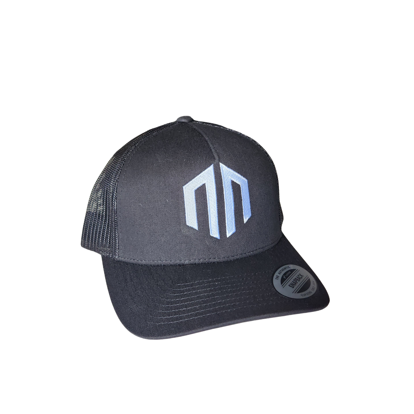 NN LOGO - Classic Trucker Mesh Snapback - Black w/ White Logo