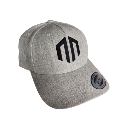 NN LOGO - Heather Grey Premium Wool-Blended Trucker Curved