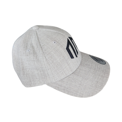 NN LOGO - Heather Grey Premium Wool-Blended Trucker Curved