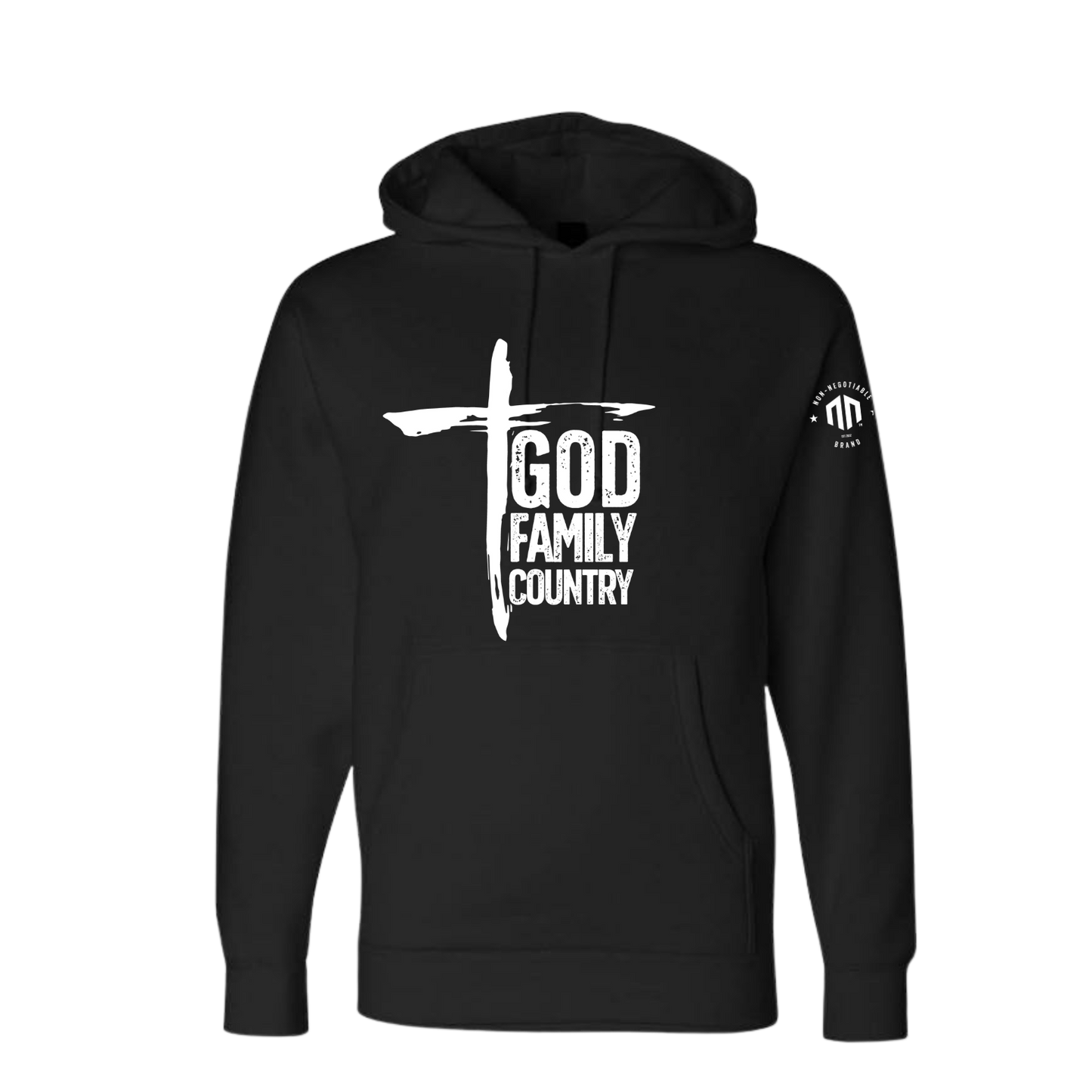 GOD · FAMILY · COUNTRY - Hoodie - (Black & White)