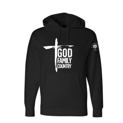 GOD · FAMILY · COUNTRY - Hoodie - (Black & White)