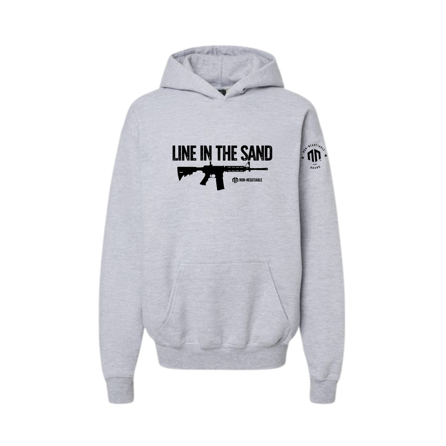LINE IN THE SAND - HOODIE  (BLK/WHITE/SPORT GREY/CHARCOAL)