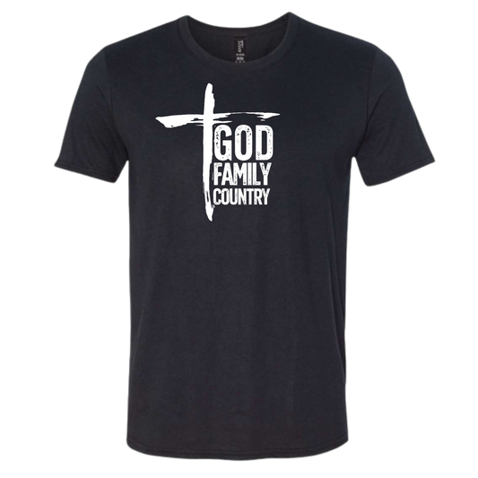 GOD · FAMILY · COUNTRY - Unisex Tee - Black