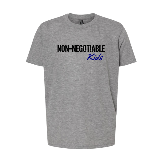 Non-Negotiable Kids - Tri-Blend T-Shirt - GREY/BLUE
