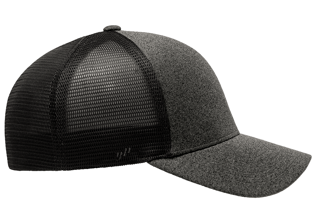 NN LOGO - Trucker FlexFit Mesh Fullback - Melange Dark Grey/Black