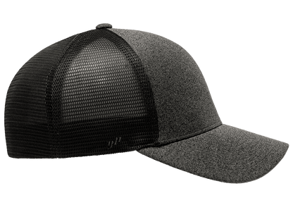 NN LOGO - Trucker FlexFit Mesh Fullback - Melange Dark Grey/Black