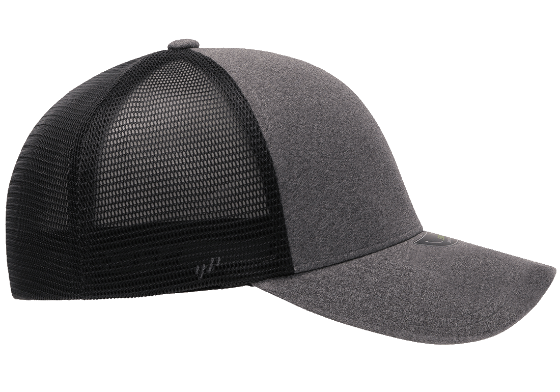 NN LOGO - Trucker FlexFit Mesh Fullback - Melange Heather/Black