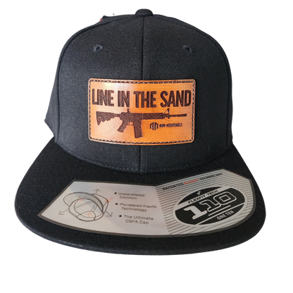 Line In The Sand Stitched Leather Patch - Flexfit Snapback