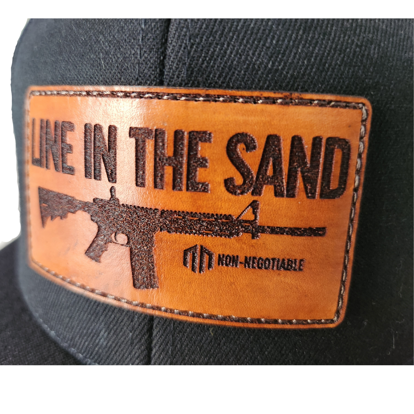 Line In The Sand Stitched Leather Patch - Flexfit Snapback