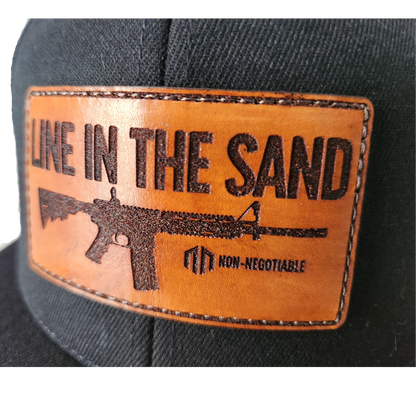 Line In The Sand Stitched Leather Patch - Flexfit Snapback