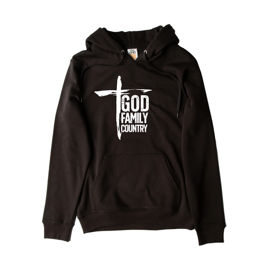 GOD · FAMILY · COUNTRY - Premium Unisex Hoodie - Black