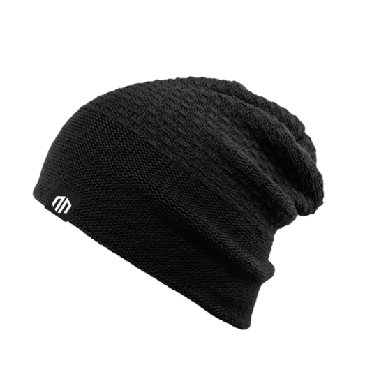 Slouchy Knit Beanie Toque - Black