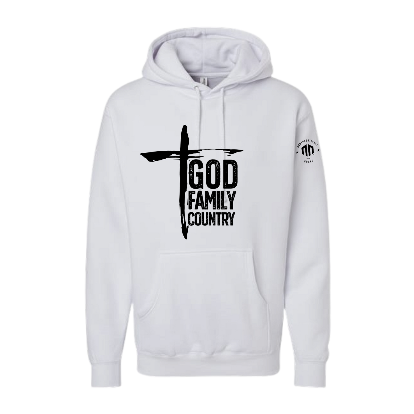 GOD · FAMILY · COUNTRY - Hoodie - (Black & White)