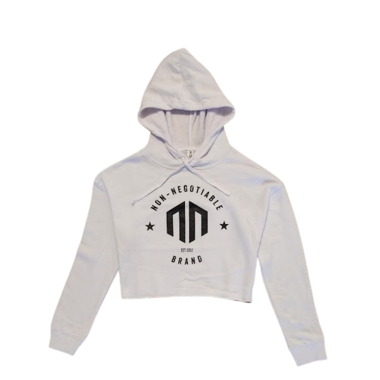 NON-NEGOTIABLE BRAND CROPPED HOODIE - WHITE