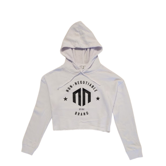 NON-NEGOTIABLE BRAND CROPPED HOODIE - WHITE