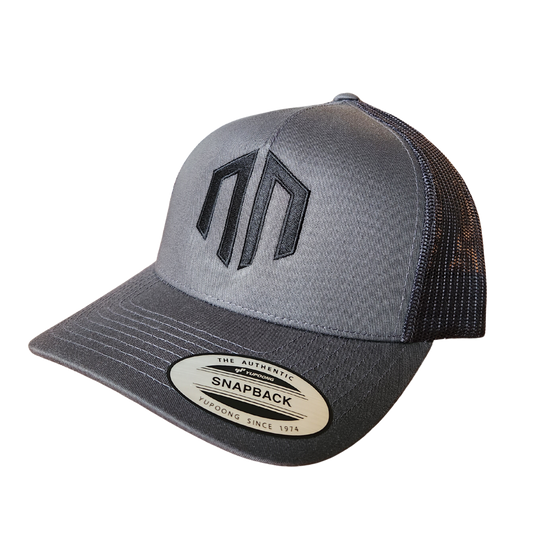 NN LOGO - Classic Trucker Mesh Snapback - Charcoal/Black