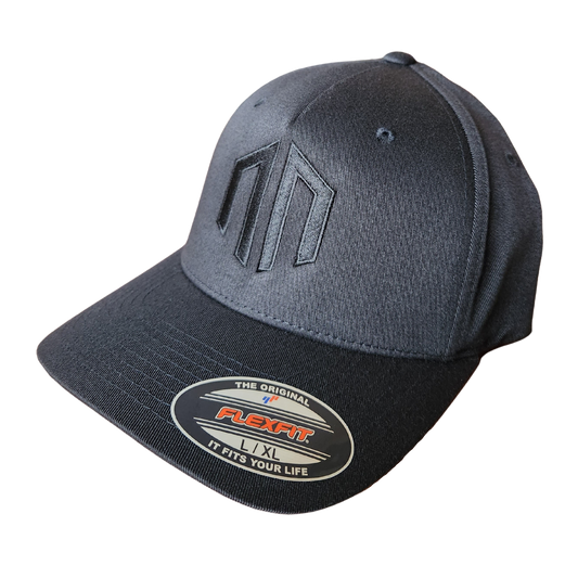 NN LOGO - Trucker FlexFit Fullback - Black on Black Logo