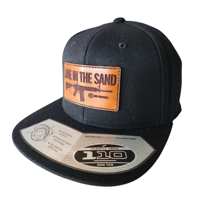 Line In The Sand Stitched Leather Patch - Flexfit Snapback