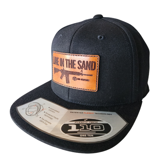 Line In The Sand Stitched Leather Patch - Flexfit Snapback